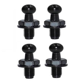Ramor Strutz Four Black Ball Stud Bolts for Gas Struts, Boot Lid, Tailgate or Bonnet. 10mm Ball, 10mm Long Thread, M8 Thread with Washer.