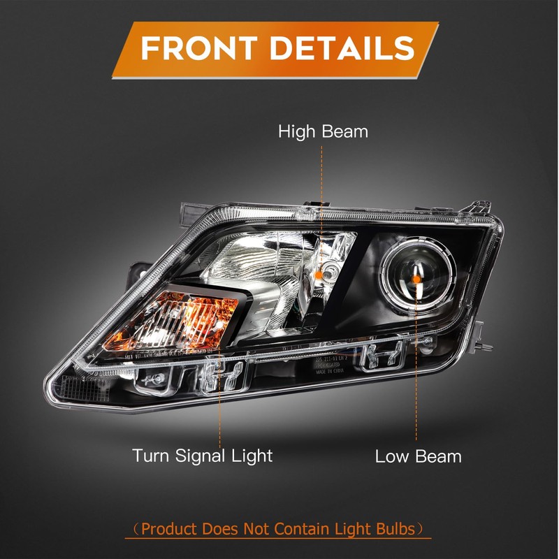 LBRST Headlight Assembly Fit 2010-2012 for Fusion Driver & Passenger