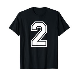 Number 2 Birthday Numbered Uniform Sports Jersey Team T-Shirt
