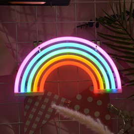 LED Neon Light Loving Heart Hanging Plastic Neon Light For Bedroom Room Decor