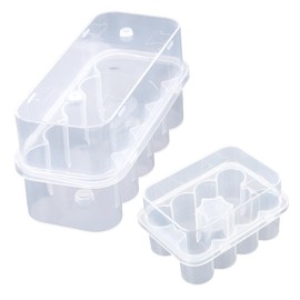 Peptide Vial Organizer Set for Refrigerator, 2 Pack 10-Slot Stackable Clear Plastic Peptide Case Holder Box Container, Fits 10ml & 3ml Vials, Fridge Cooler Storage