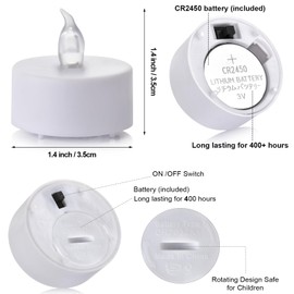 Tea Light Candles with Remote Control,Flickering Flameless LED Candle,Long Lasting 400+Hours,Battery Operated with Timer for Home Decoration Seasonal &Festival Celebration WarmWhite (5pcs)