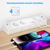 Tischsteckdose mit USB C 20W, Kinglink Steckdosenleiste Schreibtisch einzeln Schaltbar,