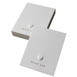BAY LETTERPRESS 30 Typography Heart Embossed Thank You Cards & Accessory Mats 70x56mm