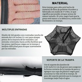 Drasry - Trampa de Cebo de Pesca Plegable para Peces, Cangrejo, Cangrejo, Cangrejo de río, Cangrejo, Red para camarones