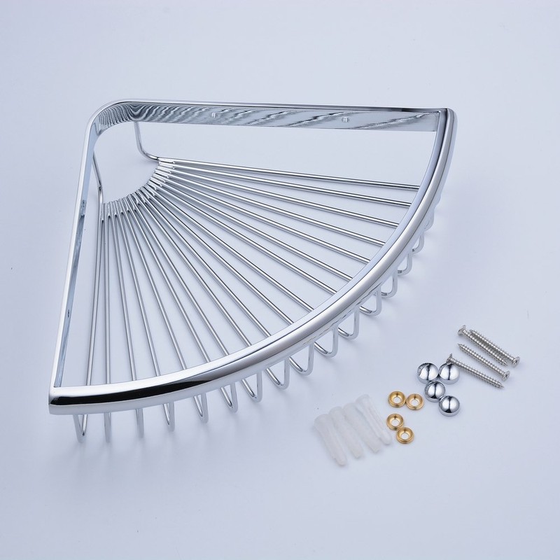 Beelee Rustproof Corner Triangular Bath Shelf Shower Caddy,Wall Mounted Stainless
