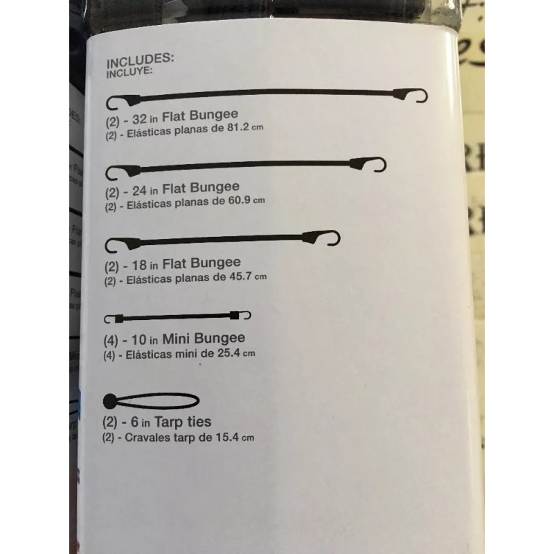 HDX Lot of 2 HDX 12 Packs Flat Bungee Cords