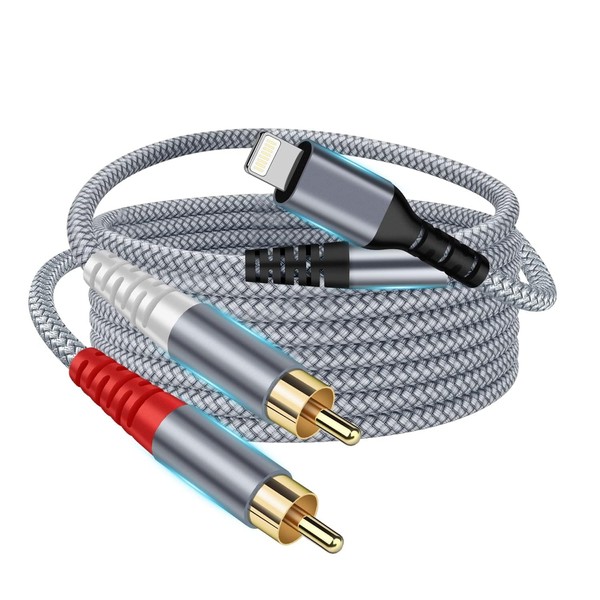 NCGGY RCA Audio Aux Cable,i-phone to rca cable 1.2m,2-Male RCA