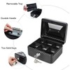 JORSION Locking Medium Steel Cash Box with Money Tray,Lock Box