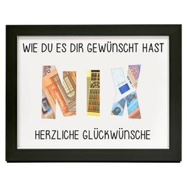 Money Gift for All Who Want Nothing, Picture Frame, Nothing Gift, Money Gift Packaging, Wish Filler Money Gift for Men and Women