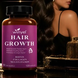 Suplemento Hair Growth Biotina Colágeno 120 Caps Mujer