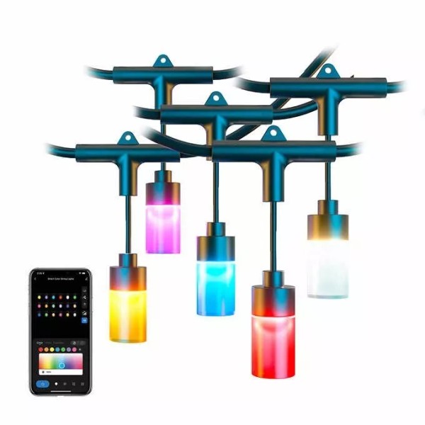 Atomi 48 Ft Smart Wi-Fi Color String Lights, Shatterproof Acrylic