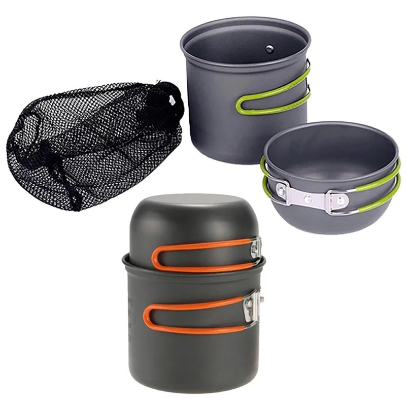 HomeCraft Camping Cookware Mess Kit Lightweight – Durable Space-Saving Construction
