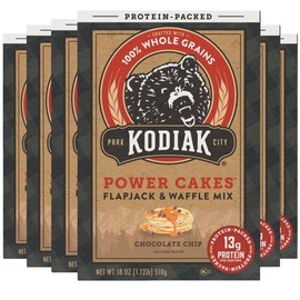 Kodiak Cakes Power Cakes, Pancake & Waffle Mix, Chocolate Chip, High Protein,100% Whole Grains (Pack of 6)