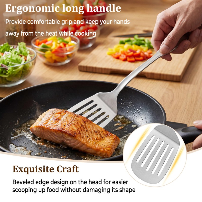 TeamFar Stainless Steel Cooking Utensils Set, 4 Pieces Kitchen Utensils