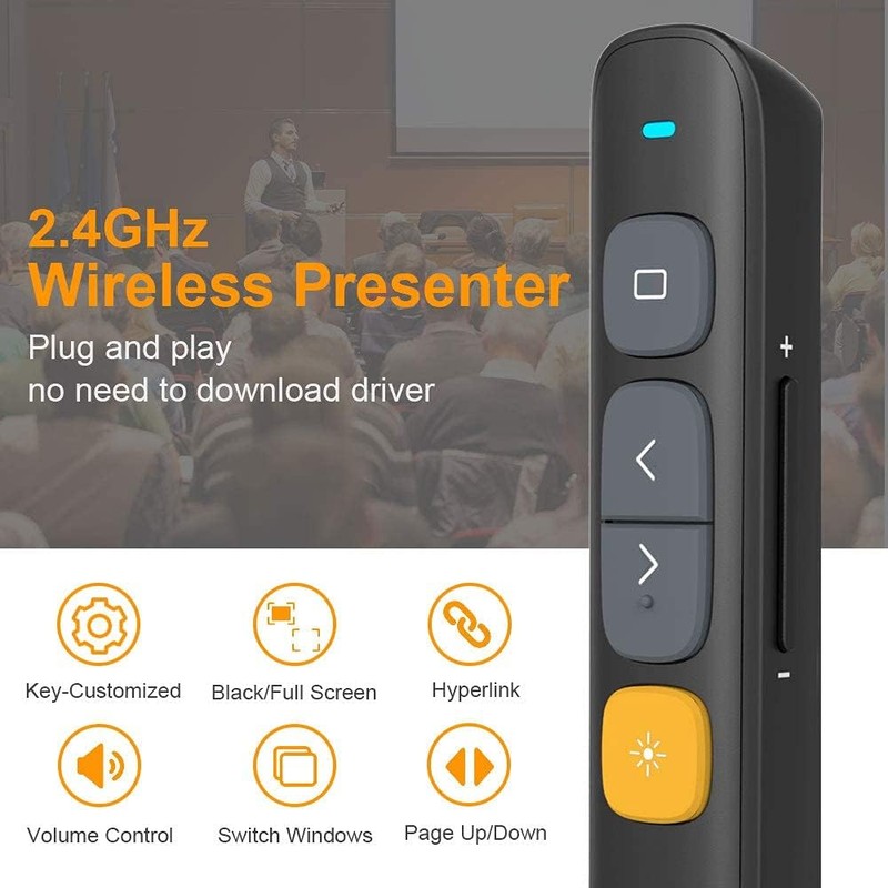 NORWII Wireless Presenter with 100 m, 2.4 GHz PowerPoint Remote