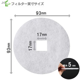 Filter Com UNIX [Compatible with KRP100 / KRP-100 / ※Frameless Filter Only] Ventilation Vent Compatible Filter Diameter: 3.7 inches (93 mm), Hole Diameter: 0.7 inches (17 mm) (5 pieces)