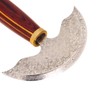 Round Leather Knifes Incisive Blade High Hardness Polished Wooden Handle
