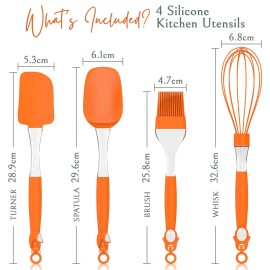 Kitchen 4 Pcs Silicone Kitchen Utensils Non Scratch cooking set 600°F High Heat Rating