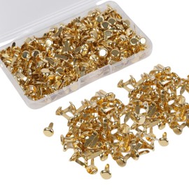 YOUOWO Cotter Pin Set, Iron, Cotter Pins, Set of 220, 0.3 x 0.6 inches (8 x 14 mm), Mini Cotter Pin for Both Legs, Round Head, Thumb Tacks, Split Tacks, Bug Pins, Push Pins, DIY Accessories,