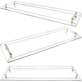 Bathtub Caddy Tray Clear Acrylic Bathroom Tray with Durable Handles Bath Shelf for Putting Books Wine