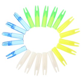 Mikinona 20Pcs Outdoor Nock Tail Replacement for Archery Durable Arrow Accessories Lightweight and Smooth Design for Hunting and Archery Practice Transparent Blue Green White Yellow