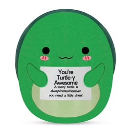 SQEQE Positive Stuffed Animals, Emotional Support Turtle Plush with A Motivational Card, Lovely Encouraging Gifts for Kids Adults Birthday Christmas