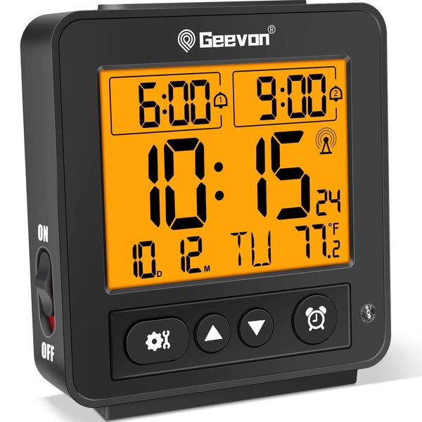 Geevon Geevon Small Atomic Travel Alarm Clock with Auto/8s Backlight,