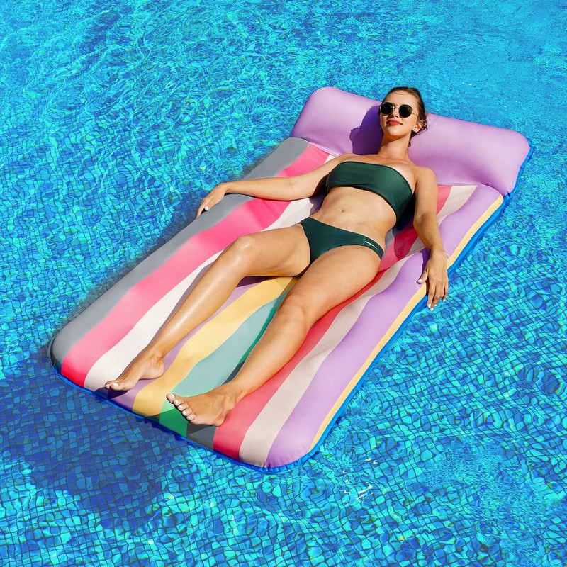 PARENTSWELL Oversized Pool Floats 72" x 36", X-Large, Fabric-Covered Pool
