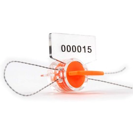 100pcs Plastic Twist Tight Roto Security Meter Seals with 100m Stainless Wire (Orange, 100pcs)