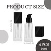 2Pcs 30ML/1oz Empty Square Clear Glass Lotion Pump Bottles with