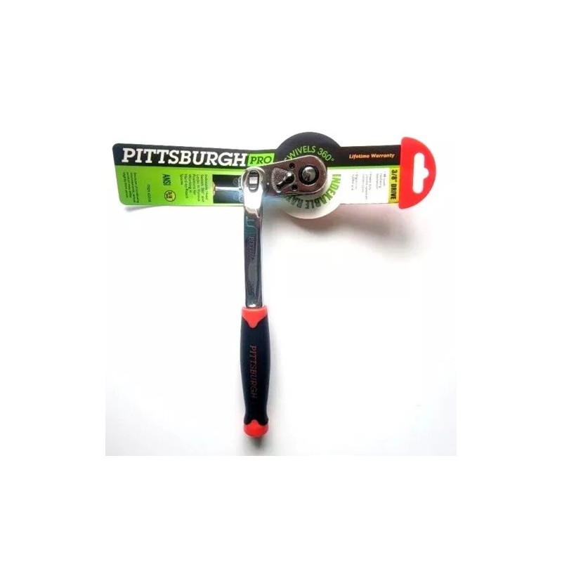 Pittsburgh Professional 3/8" Drive Indexable Head Ratchet With 360° Swivel