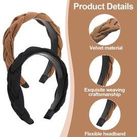 CJQRL Alpenflüstern ADV132 Women's Hair Accessories Non-Slip Braided Headband for Dirndl (Blue) Pack of 2