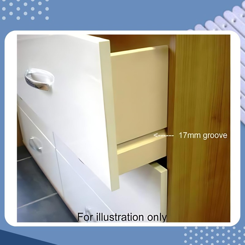 20 (10 Pairs) of White Plastic Drawer Runners with Screws