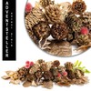 com-four® 6x Christmas decorations in a bag with cones, twigs,