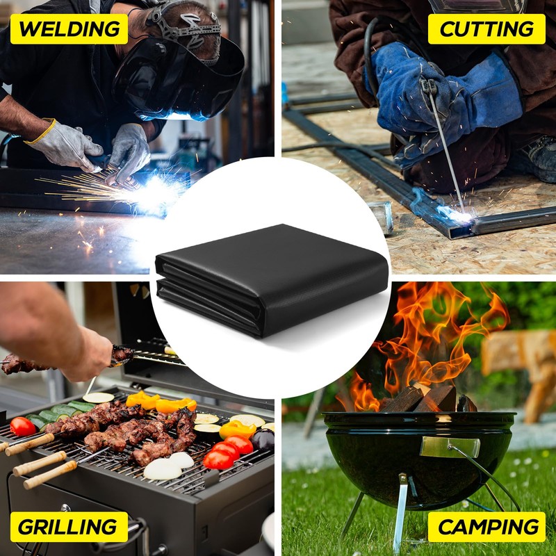 6x8ft Welding Blanket, Silicone Coated Fiberglass Fire Blanket, Welding Blanket