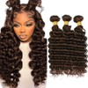 Raivide Color #4 Bundle Chocolate Brown Deep Wave Human Hair