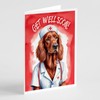 Caroline's Treasures Irish Setter Get Well Soon Greeting Cards Pack