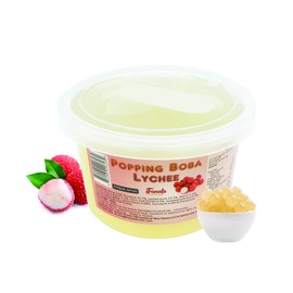Fanale Popping Boba Pearls for Bubble Tea | Bursting Boba Pearls Bubble | Fruit Juice Flavor for Shakes, Dessert, Smoothie (Lychee - 1lb x 12)
