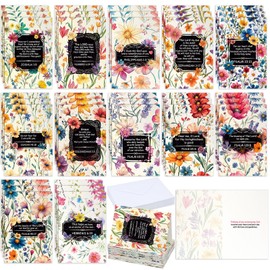 Gersoniel 36 Pcs Religious Thinking of You Cards Bulk with Envelopes Scripture Verses Christian Greeting Blessings Cards Faith Based Inspirational Boxed Cards Assortment Gift(Wildflower)