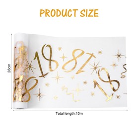 Table Runner for 18th Birthday, Table Decoration Birthday 28 cm x 10 m, Table Runner Gold Roll, Decoration 18th Birthday Girl Boy, Table Cloth Table Runner for Birthday Anniversary Celebration Party