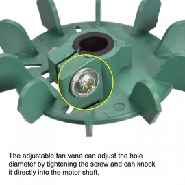 sourcing map 10 Plastic Motor Fan Blade Heat Dissipation Impeller 11.5-12 mm Inner Diameter Green