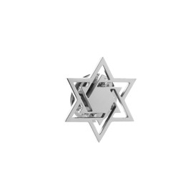 Stainless Steel Fashion Brooch David Star Pin for Men Women Lapel Spurs Collar Pins Badge (steel 3)