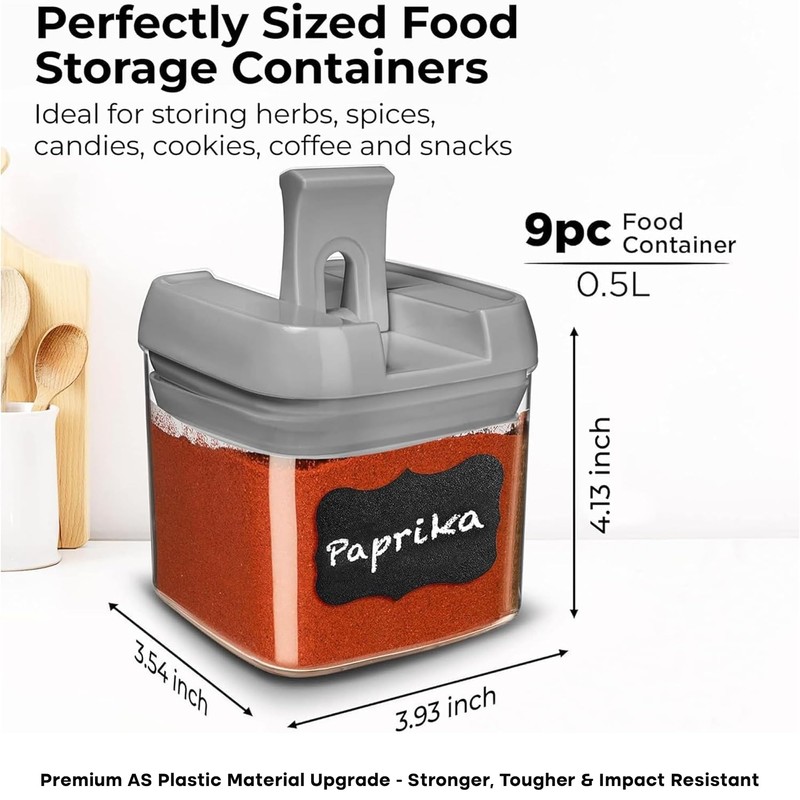 Shazo 9 PC Airtight Food Storage Containers - BPA Free