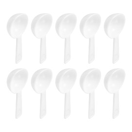 uxcell 100Pcs Plastic Measuring Spoons Reusable Powder Scoops Spoon Short Handle Kitchen Spoons Coffee Teaspoon for Kitchen, 3g White