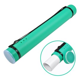 Document Storage Tube, DEWEL Plastic Expandable Carrying Case Store and Travel Documents Blueprints Artwork and More (Green-Medium Size)