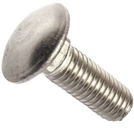 3/8-16 x 3" Carriage Bolts, Round Head, Square Neck, Stainless Steel 18-8, Full Thread, Plain Finish, Flat Point, Quantity 10 by Fastenere