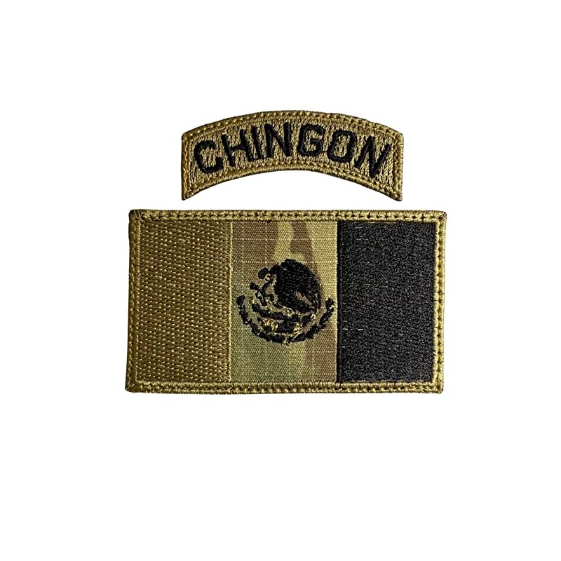 Mexico Flag Patch and Chingon Tap Patch Multicam OCP -