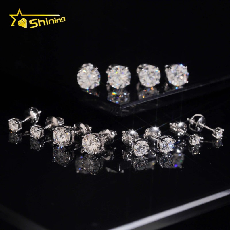 USA Warehouse Local Shipping Classical 4Prong Earring Real S925 Gold