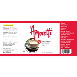 Amoretti - Chai Tea Compound 8 oz - Natural Flavors, Shelf Stable Even After Opening, Certified Kosher, TTB Approved, Perfect for Baking Applications & Beverages
